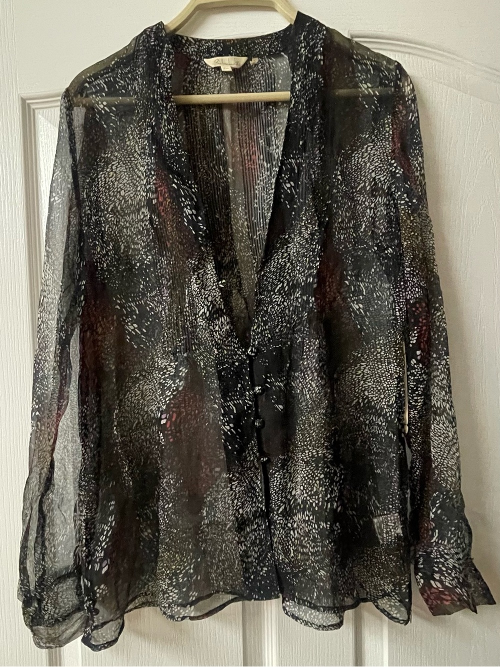 Babakul XS Silk Sheer Longsleeve Top NEW with Tags